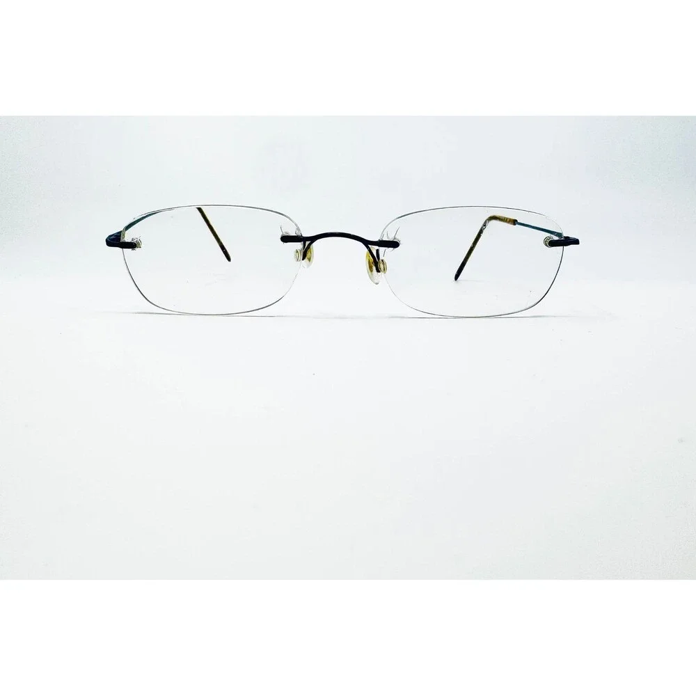 Marchon Airlock 2 Eyeglasses Mens Black Gold Rimless 760/3 24 50-21-140
